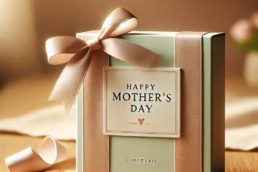 DALL·E 2025-03-04 19.57.54 - A simple and elegant Mother's Day chocolate gift box, designed with minimalistic pastel packaging and a delicate satin ribbon. The box is closed, with (1) 4 a box with a bow and ribbon