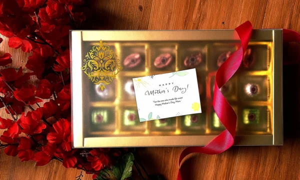 18-Piece Assorted Chocolates Gift Box – Elegant Gold-Toned