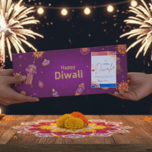 Chocolics Diwali chocolate gift box with 12 assorted handcrafted chocolates and personalised note – perfect for luxury festive gifting.