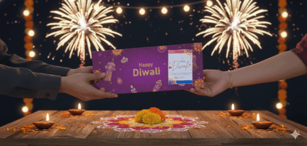 Chocolics Diwali chocolate gift box with 12 assorted handcrafted chocolates and personalised note – perfect for luxury festive gifting.