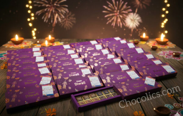 Chocolics Diwali Gift Box – 12 Assorted Handcrafted Chocolates | Luxury Festive & Corporate Gifting - Image 2